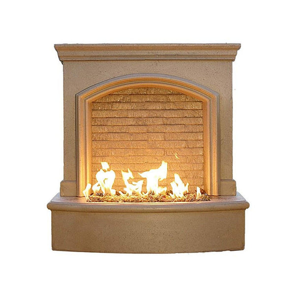 American Fyre Designs Small Firefall Gas Fire & Water Feature - Cafe Blanco