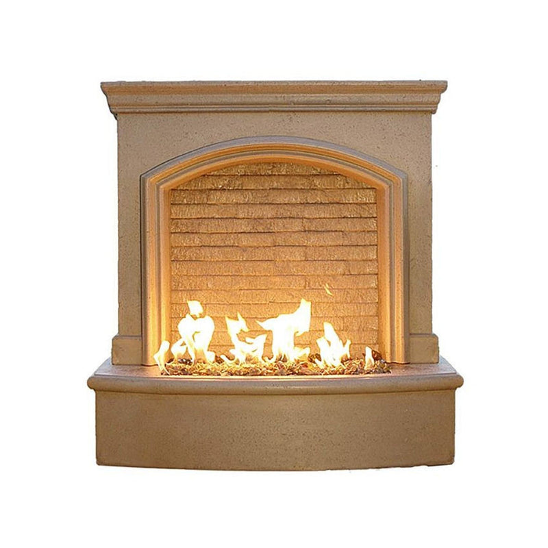 American Fyre Designs Small Firefall Gas Fire & Water Feature - Cafe Blanco