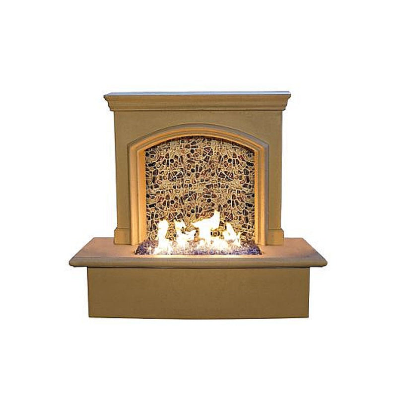 American Fyre Designs Small Firefall Gas Fire & Water Feature - Cafe Blanco