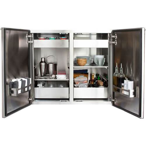Summerset Madera 40" Vertical Dry Storage Pantry - Stainless Steel & Ipe Wood