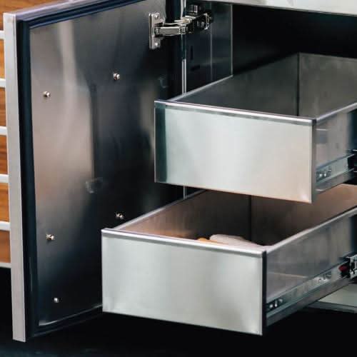 Summerset Madera 40" Vertical Dry Storage Pantry - Stainless Steel & Ipe Wood