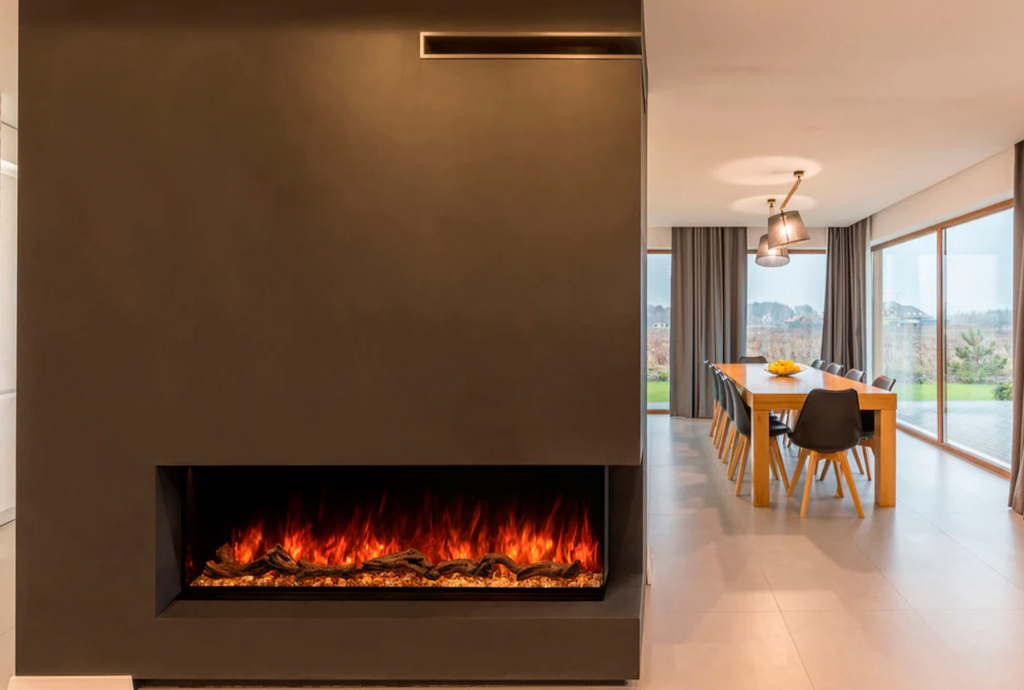 Modern Flames LPM-6816-WMC Landscape Pro Multi 68-Inch Three-Sided / Two-Sided Electric Fireplace with Wall Mount Mantel