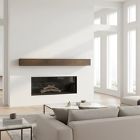 Custom Metal Floating Mantel Shelf Wood Finish 90-inchW x 4-inchH x 8-inchD