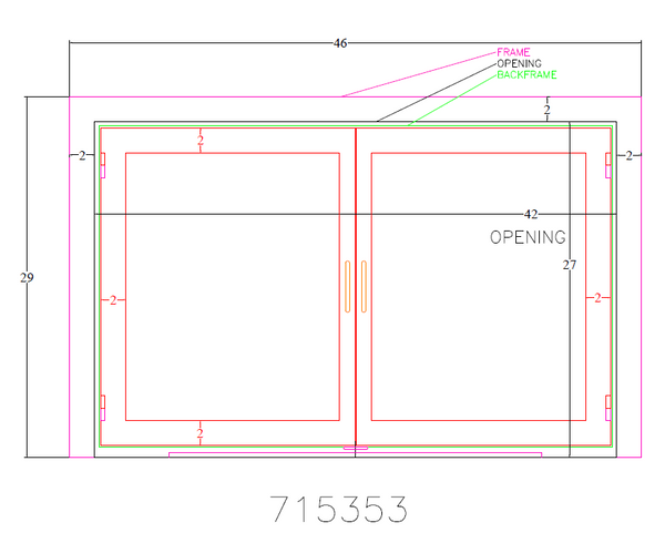 Legend Fireplace Doors / Exact Size - CAD 715353 / Rustic Black / Modern Handle / Clear Glass / Twin Doors / Draft Control