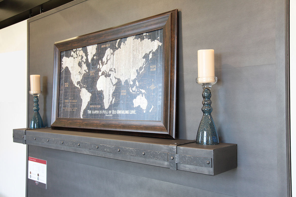 Standard Sizes Non-Combustible Steel Mantel Shelves - 12 Finishes Available