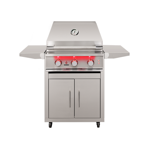 TrueFlame TF25 gas grill with CART-TF-25DC stainless steel cart