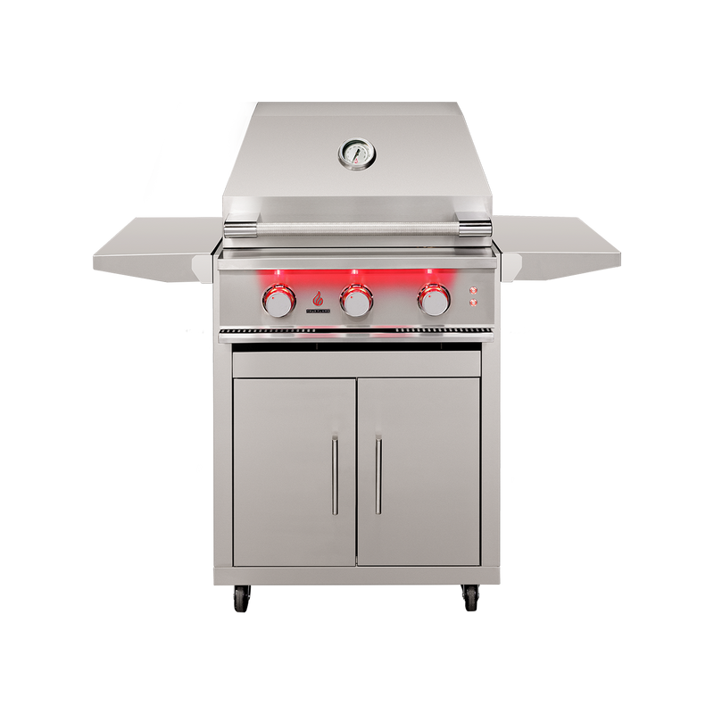 TrueFlame TF25 gas grill with CART-TF-25DC stainless steel cart