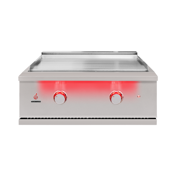 TrueFlame 30-Inch Built-In Gas Griddle — manufacturer front view
