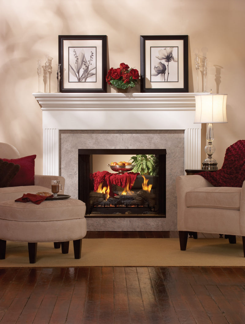 Empire 36 see-through vent-free fireplace, room scene