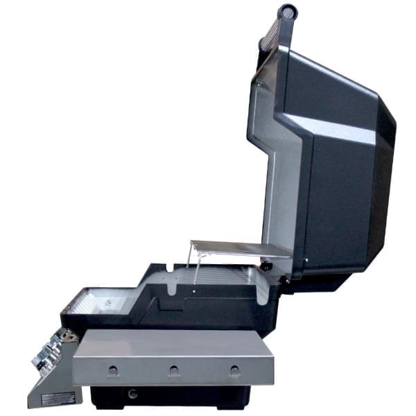 MHP W3G4DD 27-Inch Tri-Burn Gas Grill Head — lid open profile