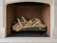 30" Western Pine Vented Gas Log Set | Hargrove — installed in masonry fireplace