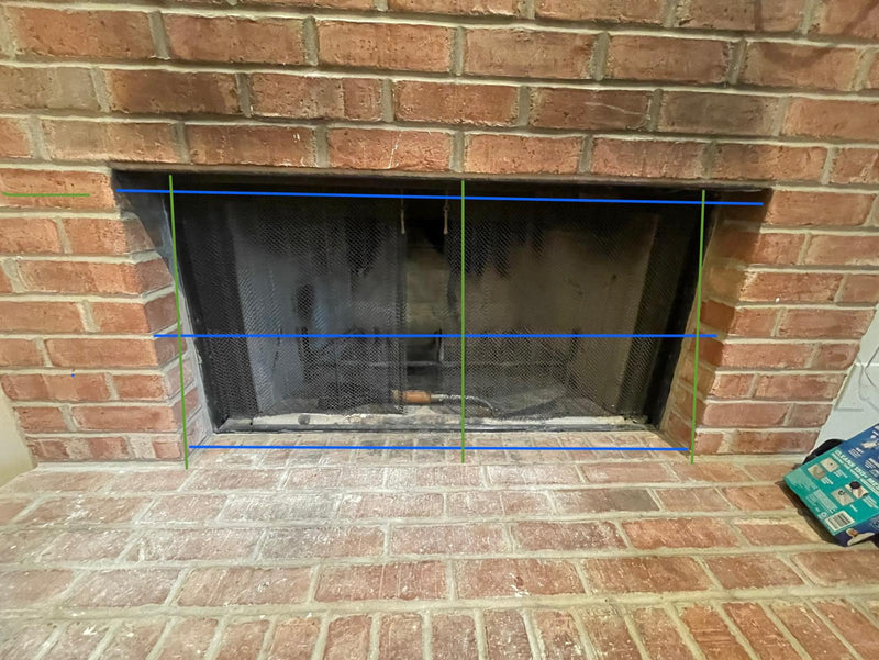 Brookfield Pre Fab // Flush Hearth // Overlap // 42.5" W x 22.5" H // Modern Handles // Matte Black // Bifold // Clear Glass