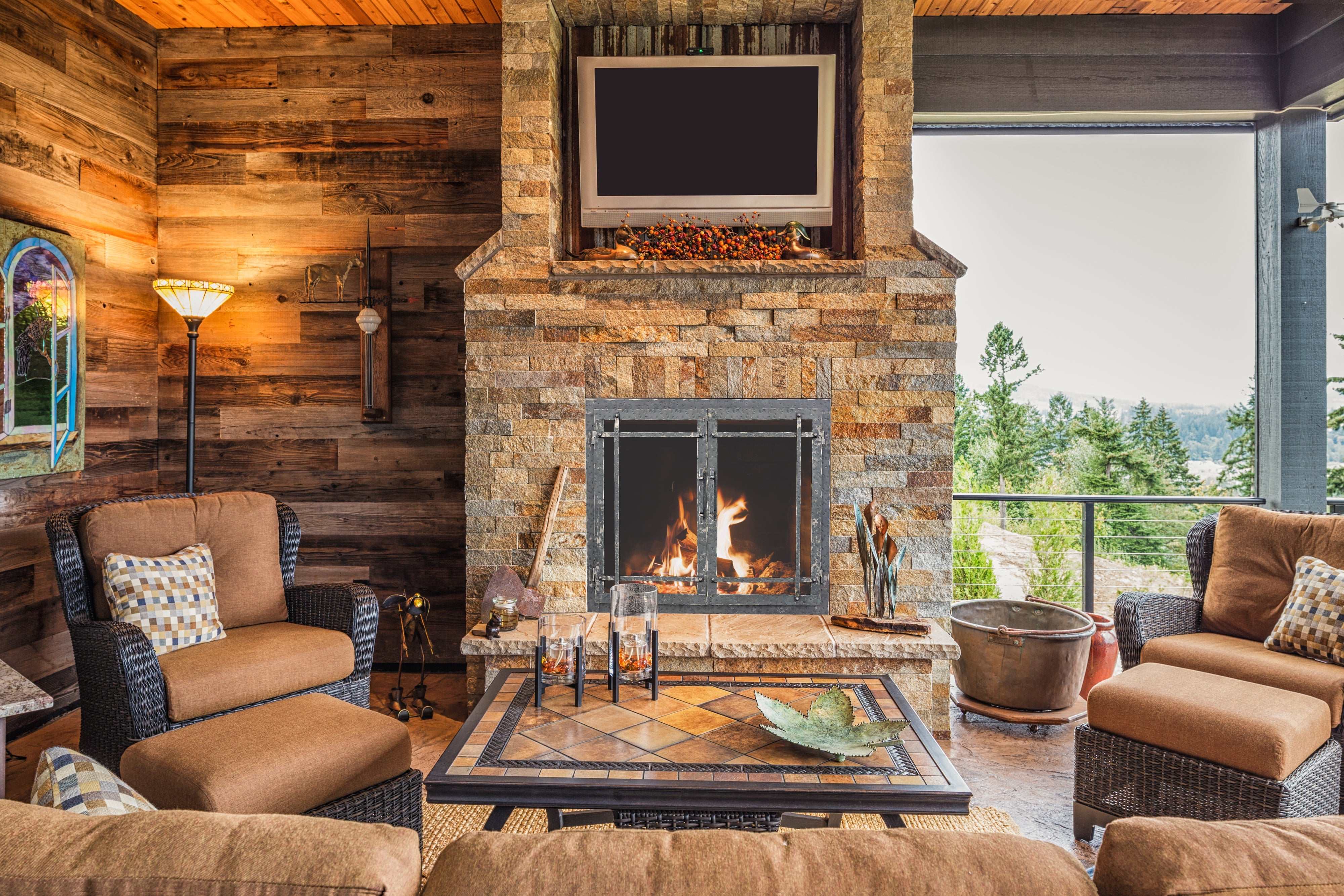 Aged Iron - Masonry and Prefab Fireplace Glass Doors - ExceptionalFire