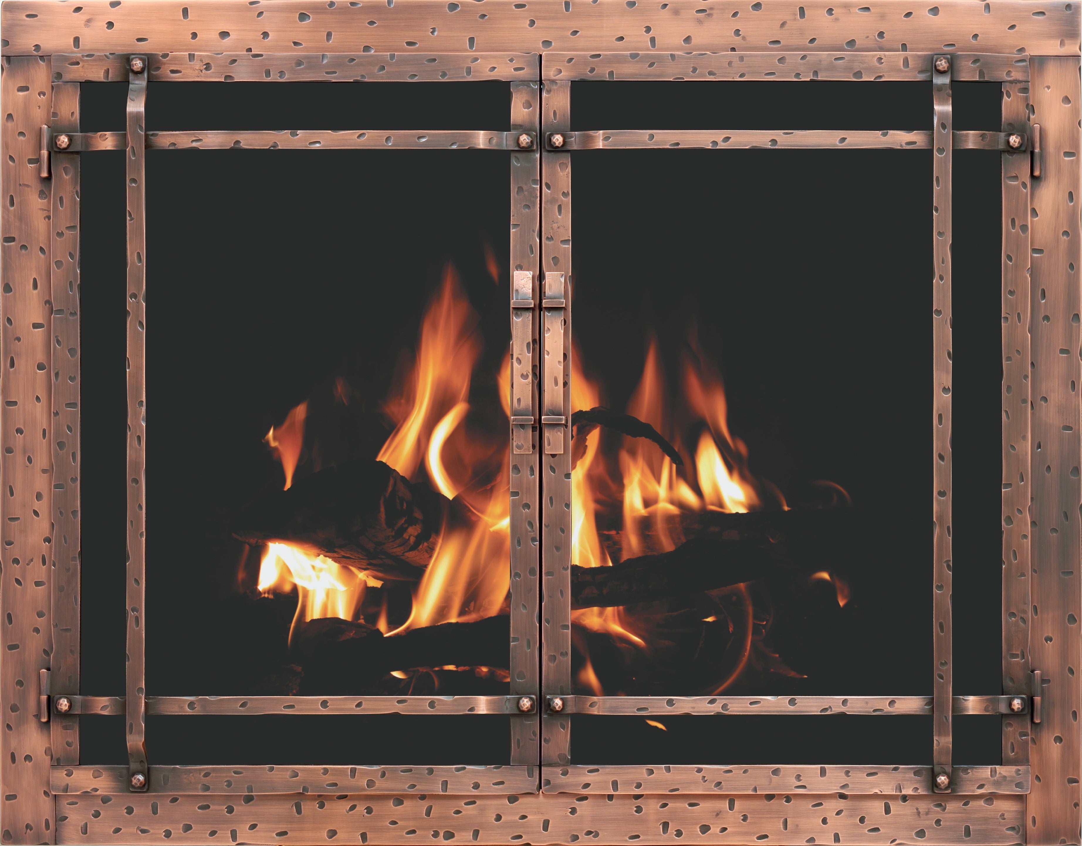 Aged Iron - Masonry and Prefab Fireplace Glass Doors - ExceptionalFire