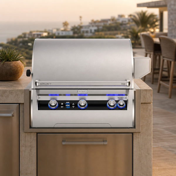Fire Magic Echelon Diamond E660i 30" Built-In Gas Grill with Digital Thermometer & Rotisserie - Natural Gas — lifestyle