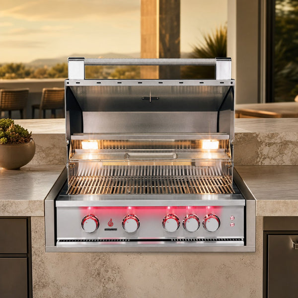 TrueFlame 32-Inch 4-Burner Built-In Gas Grill — lifestyle
