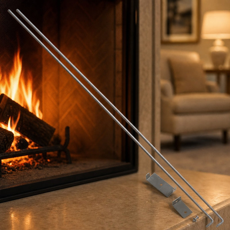 Fireplace Spark Screen Rod Kit — lifestyle