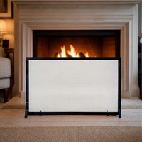 Framed Black Wrought Iron Single Panel Screen - 39" x 25" — lifestyle