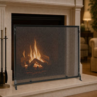 Plain Flat Fireplace Screen -  38" x 30" — lifestyle