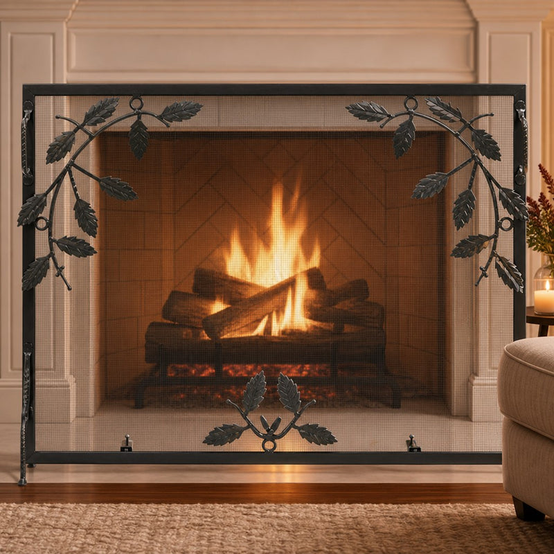 Weston Graphite Finish Fireplace Screen - Small — lifestyle