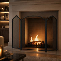 3-Panel Arched Fireplace Screen - Large — lifestyle