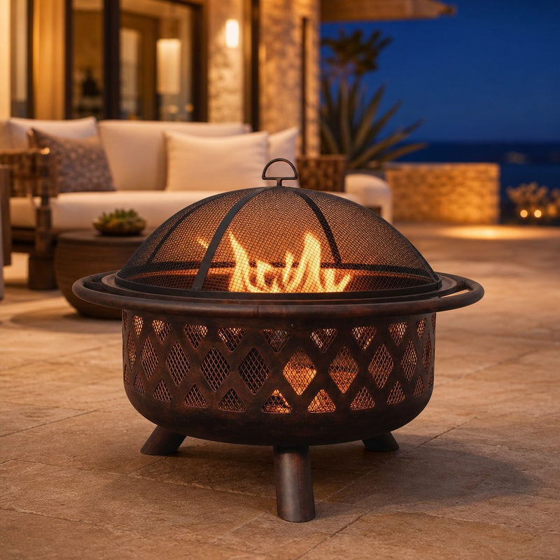 Oil Rubbed Bronze Fire Bowl — lifestyle