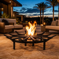 Custom Firescreen 29" Fire Pit Spider Grate — lifestyle