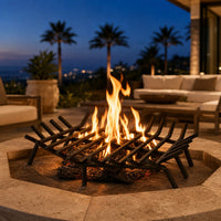 27" Hex Shape Outdoor Fireplace Grate — lifestyle