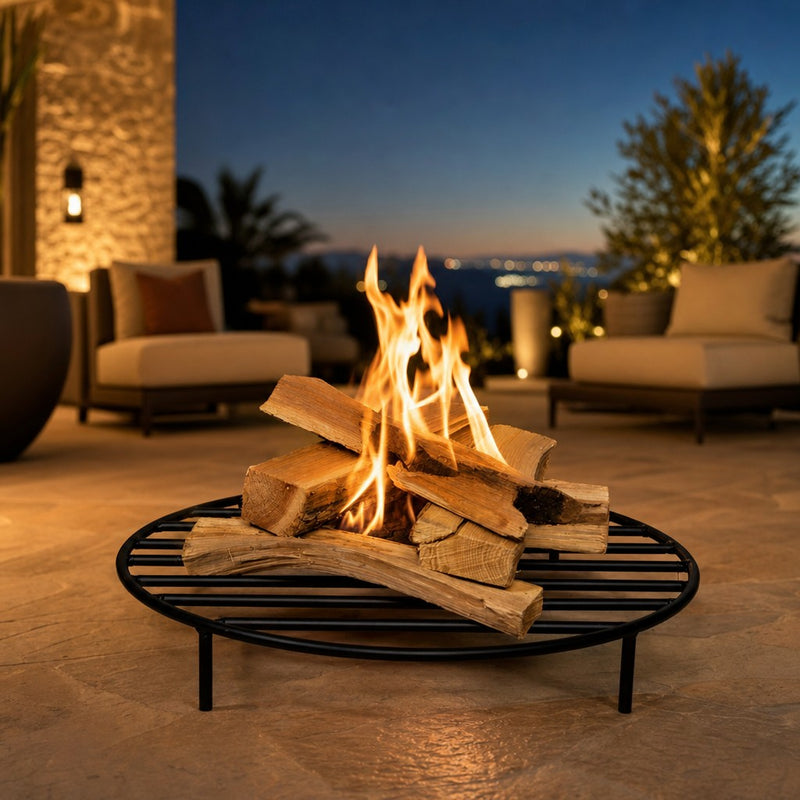 Black Steel Fire Ring Grate - 24" — lifestyle