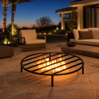 Black Steel Fire Ring Grate - 36" — lifestyle