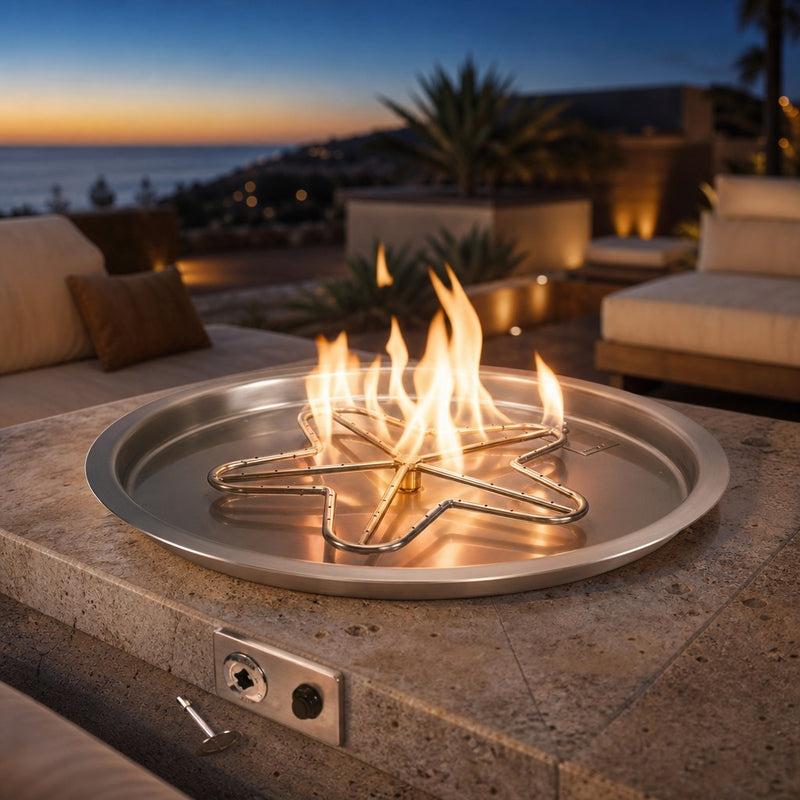 25" Push Button Ignition Fire Pit Kit — lifestyle