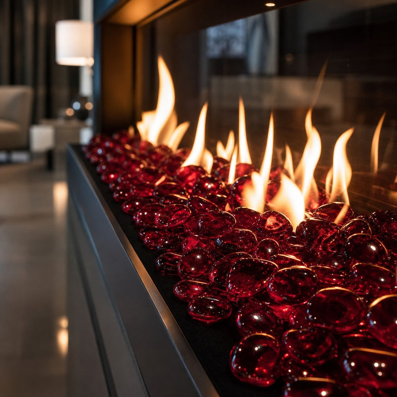 Krystal Fire - Smooth Fire Glass - 1" Cherry — lifestyle
