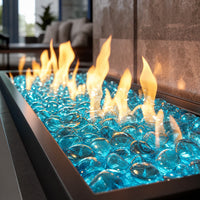 Krystal Fire - Smooth Fire Glass - 1" Aqua Irid. — lifestyle