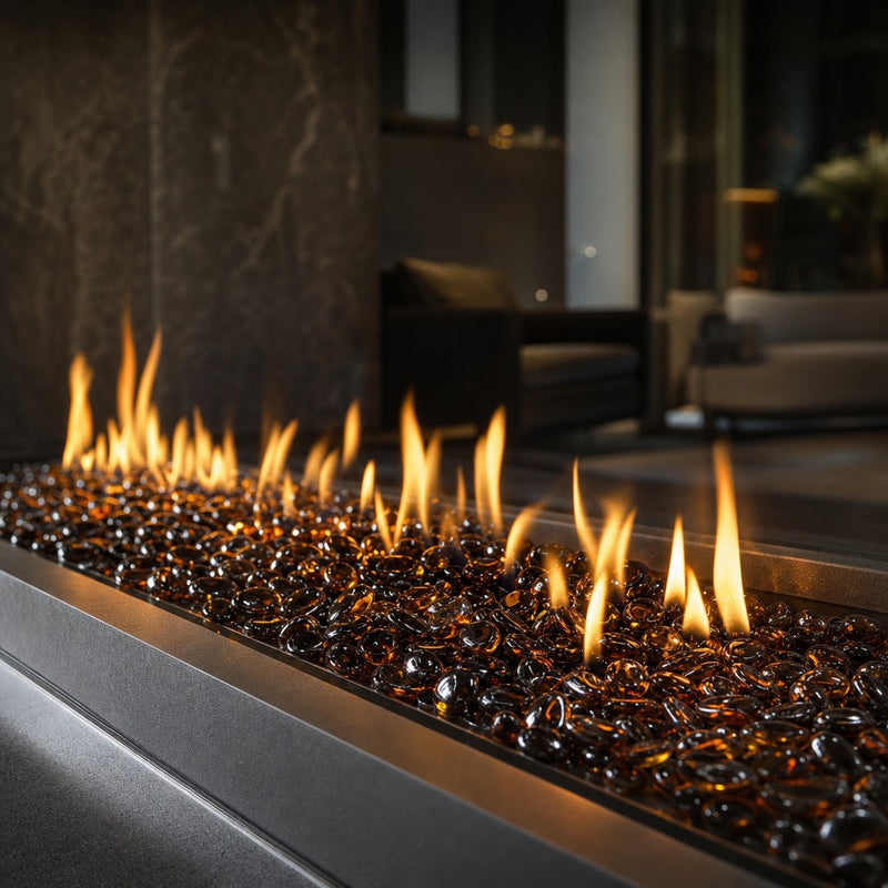 Krystal Fire - Gem Fire Glass - Amber 10 lbs. — lifestyle