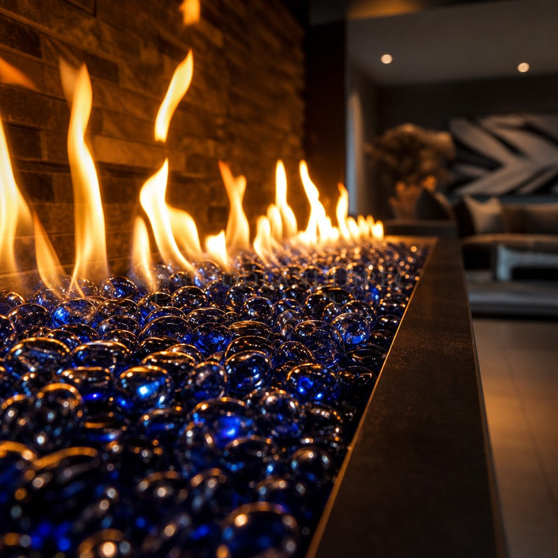 Krystal Fire - Gem Fire Glass - Royal Blue 10 lbs. — lifestyle