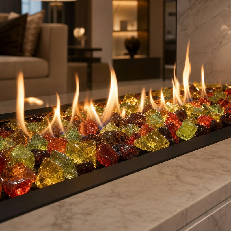 Krystal Fire - Fire Glass - 1/2"-1" Melody Mix — lifestyle