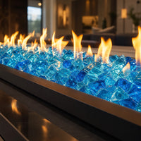 Krystal Fire - Fire Glass - 1/4"-1/2" Turquoise Ice — lifestyle