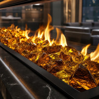 Krystal Fire - Fire Glass - 1/4"-1/2" Amber Ice — lifestyle
