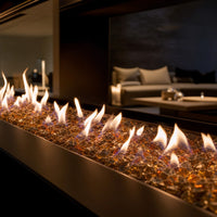 Krystal Fire - Fire Glass - 1/2"-1" Amber - 10lbs — lifestyle