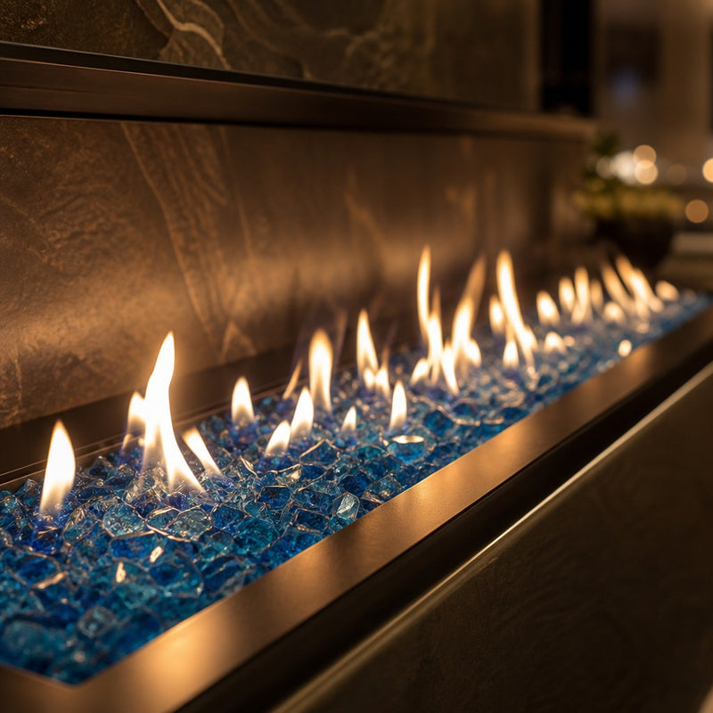 Krystal Fire - Fire Glass - 1/2"-3/4" Aqua - 10lbs — lifestyle