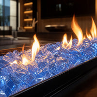 Krystal Fire - Fire Glass - 1/2"-1" Blue Ice — lifestyle