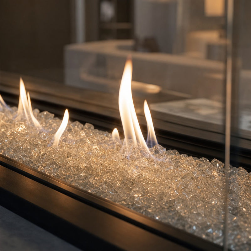 Krystal Fire - Fire Glass - 1/2"-1" Clear Ice - 10lbs — lifestyle