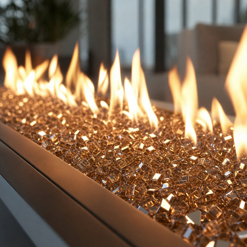 Copper Reflective - 1/4" Fire Glass- 10 lbs — lifestyle