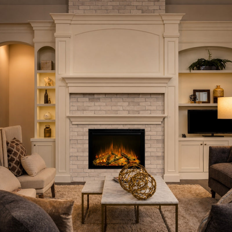 Modern Flames Redstone Square Electric Fireplace With Logs – 42” — lifestyle