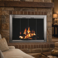 Heritage Bloomfield Custom Masonry Fireplace Door — lifestyle