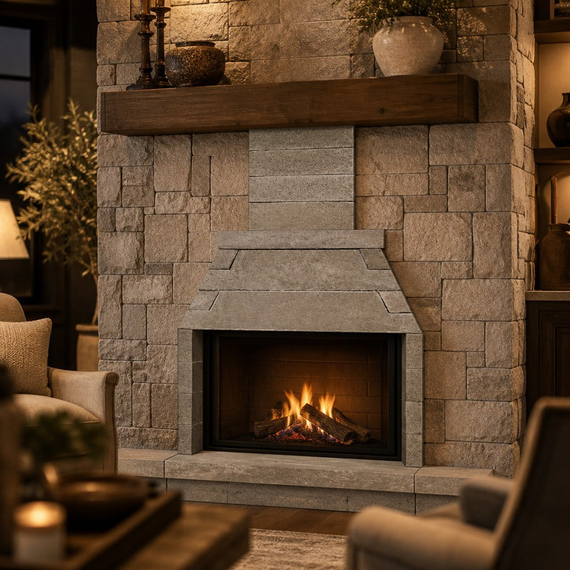 Pre-Engineered Masonry Wood Burning Outdoor Fireplace - 30" — lifestyle