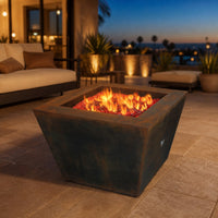Cono Fia Steel Gas Fire Pit — lifestyle