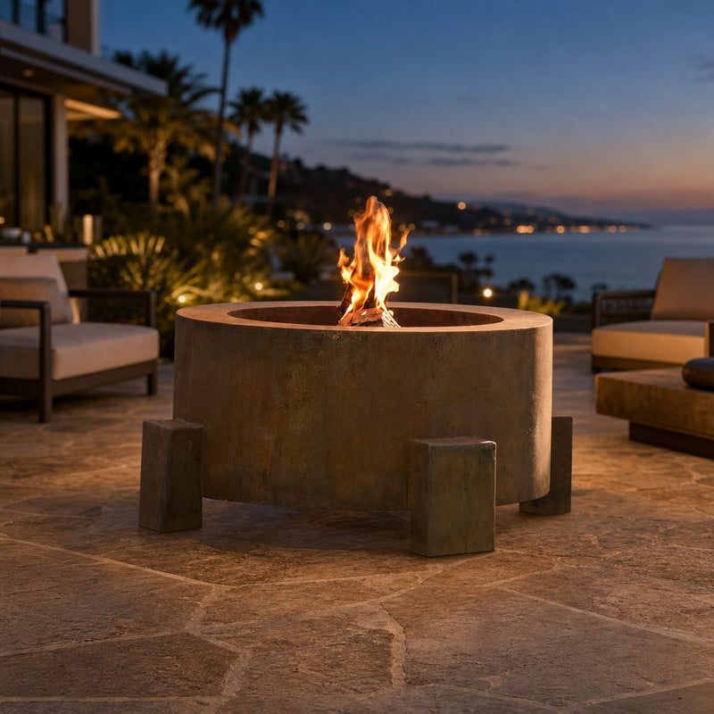 Sere Fia Steel Gas Fire Pit - 38" — lifestyle