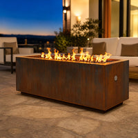 Basa Fia Steel Gas Fire Pit — lifestyle