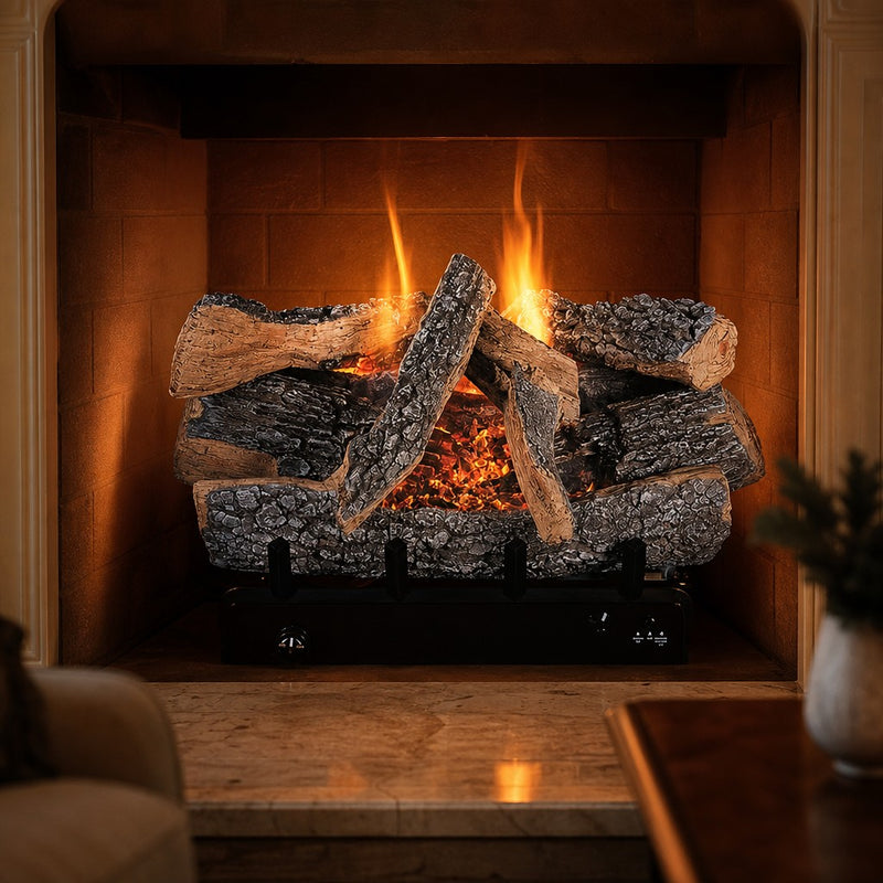 Rasmussen Chillbuster C5 Evening Embers Ventless Gas Log Set — lifestyle